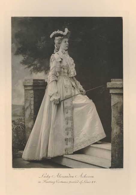 Lady Alexandra Acheson as Hunting Costume, period of Louis XV