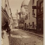 Albumen print mounted on green card depicting the Église du Sacré Coeur