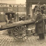 Gelatin Print of a Push Pedlar in 1905